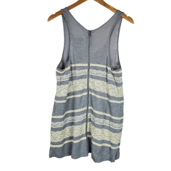 NEW Urban Outfitters Kimchi Blue Womens Lace Zipper Back Long Tank Top L Gray - Picture 3 of 11